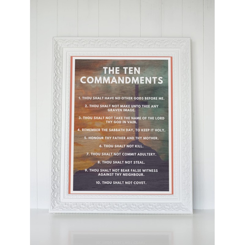 Ten Commandments Wall Decor - Vinyl Sticker - 9 X