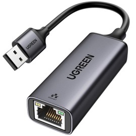 UGREEN USB LAN Adapter 1000Mbps High Speed Switch Wired LAN USB3.0 to RJ45 for Windows and Mac OS Gigabit Ethernet Aluminum Case for Gaming and Internet Conferencing (Black)