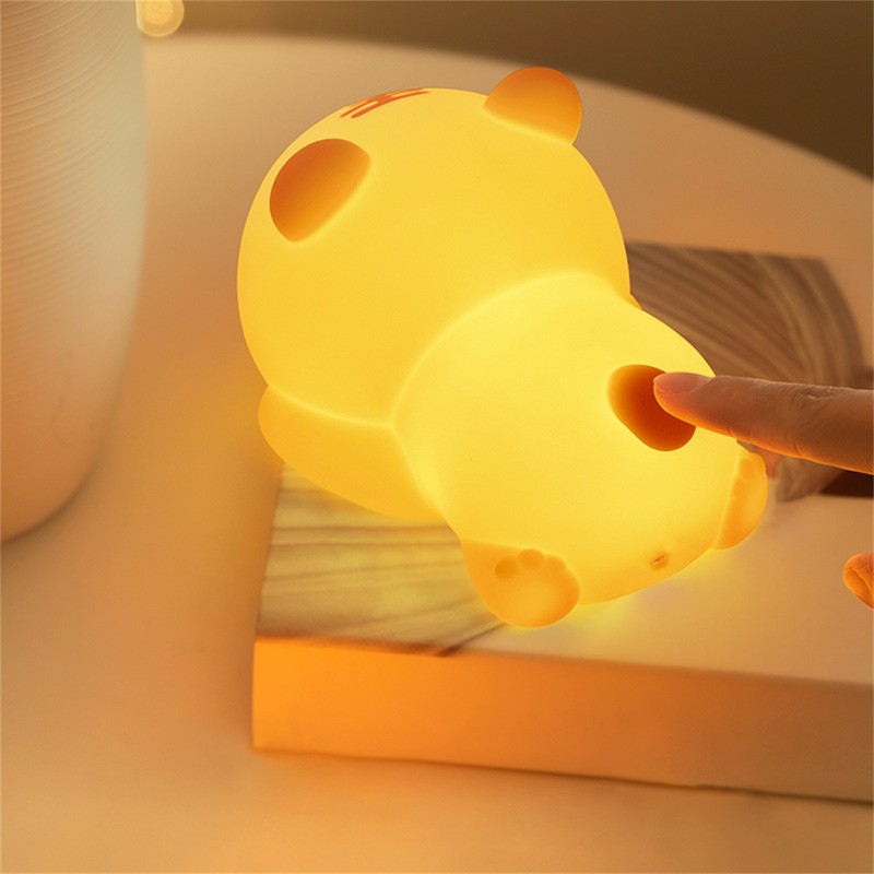 Tiger Silicone Lamp Portable Cute Bedside Night Light with Lithium