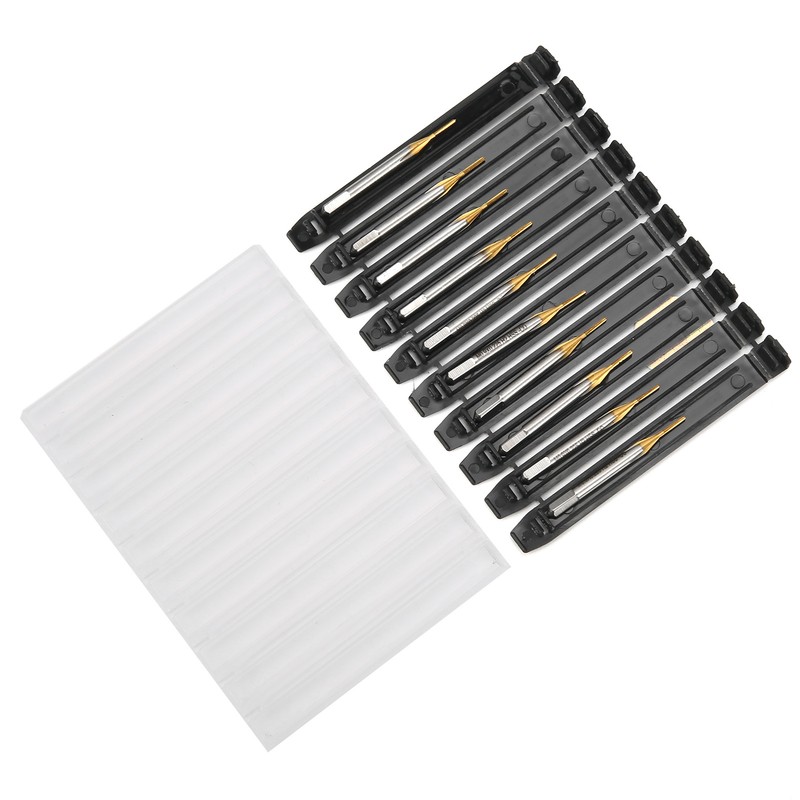 10pcs M0.9x0.225 Screw Tap High Speed Steel Drill Bits for