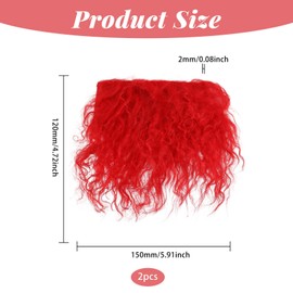 CHGCRAFT Pack of 2 Doll Hair Wefts DIY Wool Figurine Hair for Making Doll Hair and Figurine Wigs, for DIY Craft Making, Bright Red