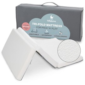 Waterproof Pack and Play Mattress Topper | 38" x 26" x 1.5" | Trifold Style - Breathable Soft Plush Foam - Portable Mattress Topper - Baby Foam Mattresses for Babies