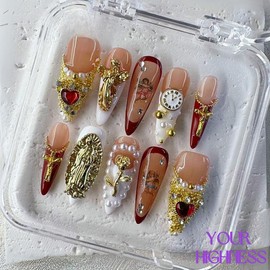 NailPhoria｜SURPRISE DEAL Collections (70 Styles) acrylic press nails:_Your Highness_S
