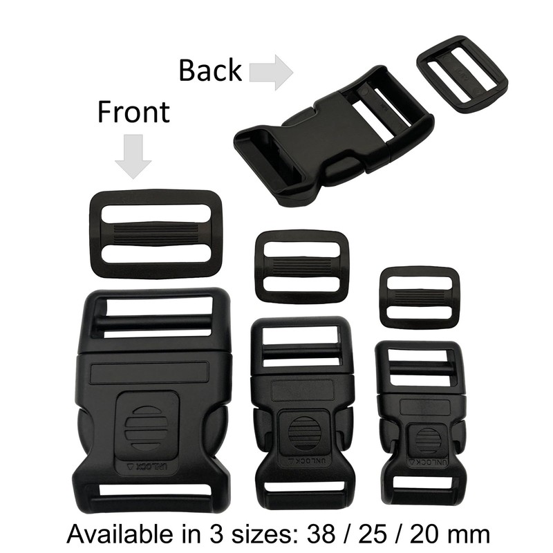 EesTeck 6 Set 20mm Extra Thick Heavy Duty Buckle Clips,