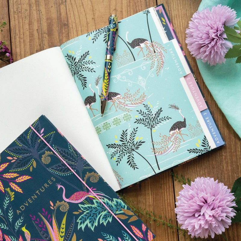 Sara Miller Savannah A5 Travel Journal with tabbed pages and