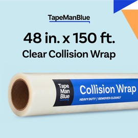 Crash Car Wrap, 48 inch x 150 feet, Made in USA, Clear Collision Wrap for Car Windows & Damaged Vehicles, Self Adhesive Broken Window Cover, Removes Cleanly & Easily