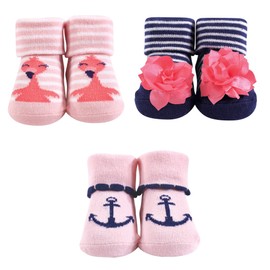 Hudson Baby Unisex Socks Boxed Giftset, Flamingo, One Size