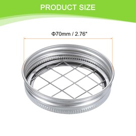 uxcell 10 Pcs Mason Jar Lid for Flower Insert 70mm Regular Mouth Canning Jar Lids Flower Organizer Lid Flower Frog Lid with Square Grids