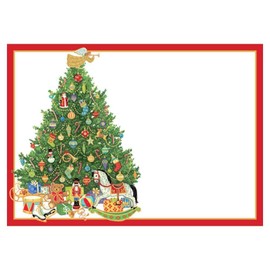 Caspari Oh Christmas Tree Self -Adhesive Gift Tags - 12 Per Package