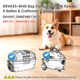 6 Pack DXVA25-4040 Dust Bag-4 gallon Replacement for DEWALT DXV04T 4 Gallon Wet/Dry Vacuum