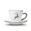 GMUNDNER KERAMIK Espresso for you Gourmet Geschirrset grauer Hirsch Geschirr,