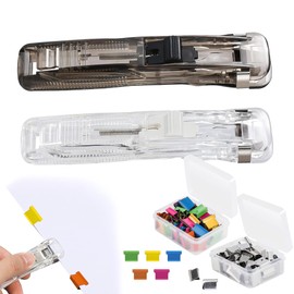 102pcs Clam Clip Dispenser with 100 Portable Mixed Color Refill Clips Anti-Slip Practical Paper Clip Dispenser for School Offices Homes for Fixing Loose Leaf Paper Documents Reports