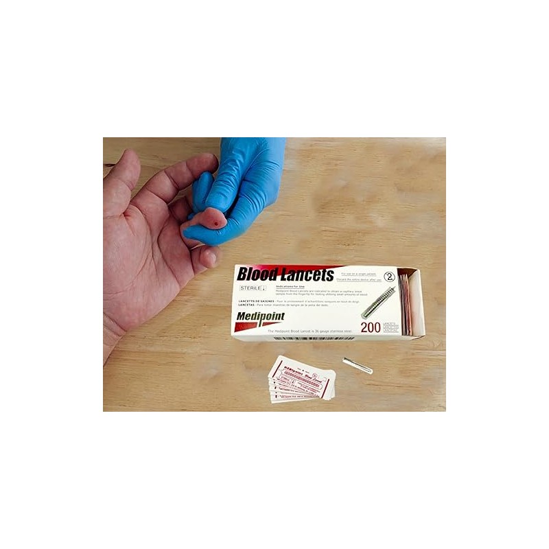 MEDIPOINT Stainless Steel Lancets – 200 Count | Sterile, Disposable,