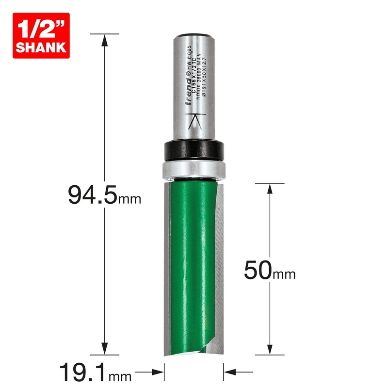 Trend CraftPro Guided Profiler Router Cutter Bit, 1/2 Inch Shank,