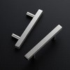 Ravinte 5 Pack 3-3/4 Inch Cabinet Pulls Brushed Nickel Sqaure