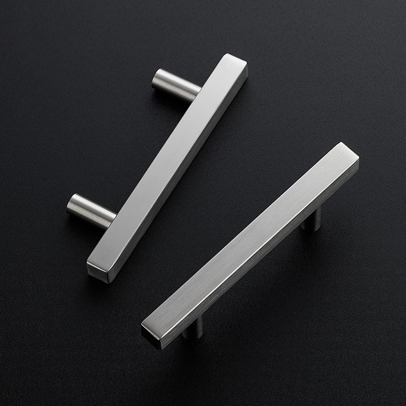 Ravinte 5 Pack 3-3/4 Inch Cabinet Pulls Brushed Nickel Sqaure
