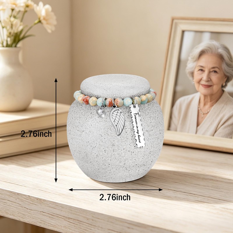 Dletay Mini Urns for Human Ashes Memorial Ceramic Small Cremation