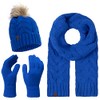 Rock Creek U-100 Winter Hat Scarf Glove Set, Blue -