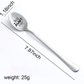 Best Aunt Ever Gifts for Aunty Engraved Spoon for Coffee Tea Spoons Auntie Birthday Gifts from Niece Nephew to My Aunt Gifts for Christmas Mothers Day Gifts for Aunt