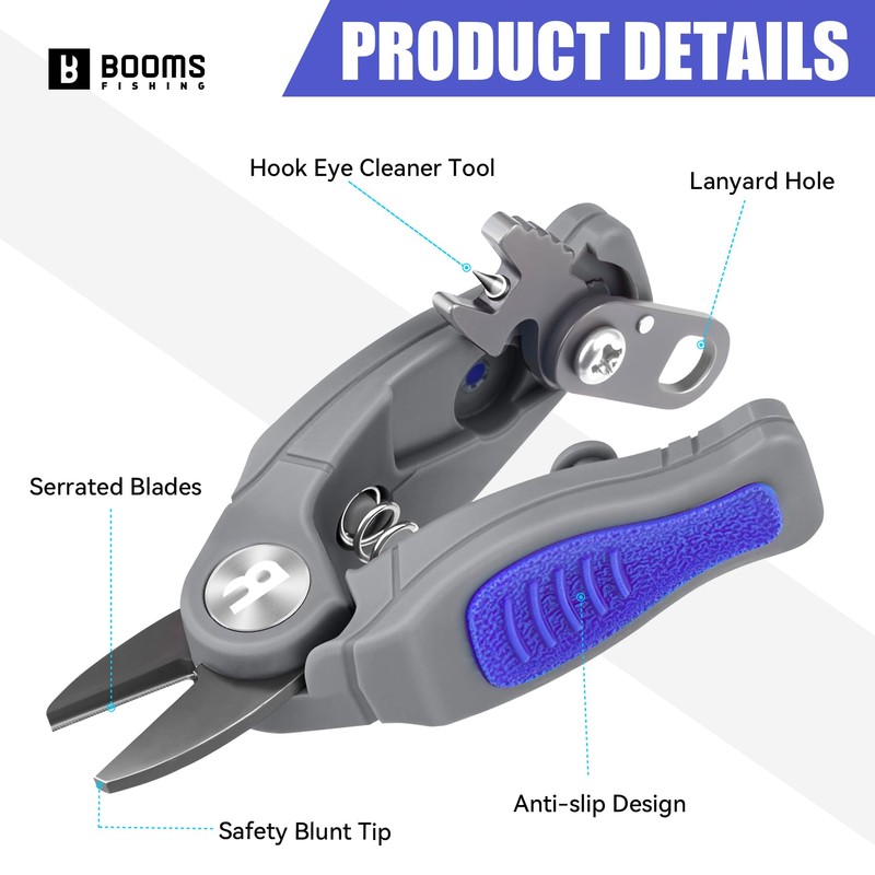 Booms Fishing Line Cutter with Retractor: Mini Fishing Scissors for