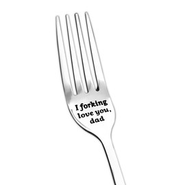 Funny Gifts for Daddy Dad I Forking Love You Forks from Daughter Son, Christmas Birthday Gifts for Father Dad Engraved Dinner Forks for Men Daddy I Love You Gifts