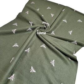 GFM® Cashmere Texture Bumble Bees Shawl Scarf for Autumn Winter (S3-Olive Green)(FLD-BESHL-22312-JTN)