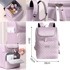 Fexkean Baby Changing Backpack,Stylish Large Nappy Baby Bag,Multifunctional Travel Waterproof Insulated Backpack With Portable Foldable Changing Mat(U2438-Gray)