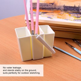 Portable Detachable Artist Brush Washer Multifunction Paint Brush Washing Bucket with Handle for Watercolor Outdoor Indoor Painting
