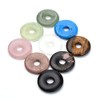 FASHEWELRY 10Pcs Natural Donut Disc Gemstone Pendants Large Hole Healing