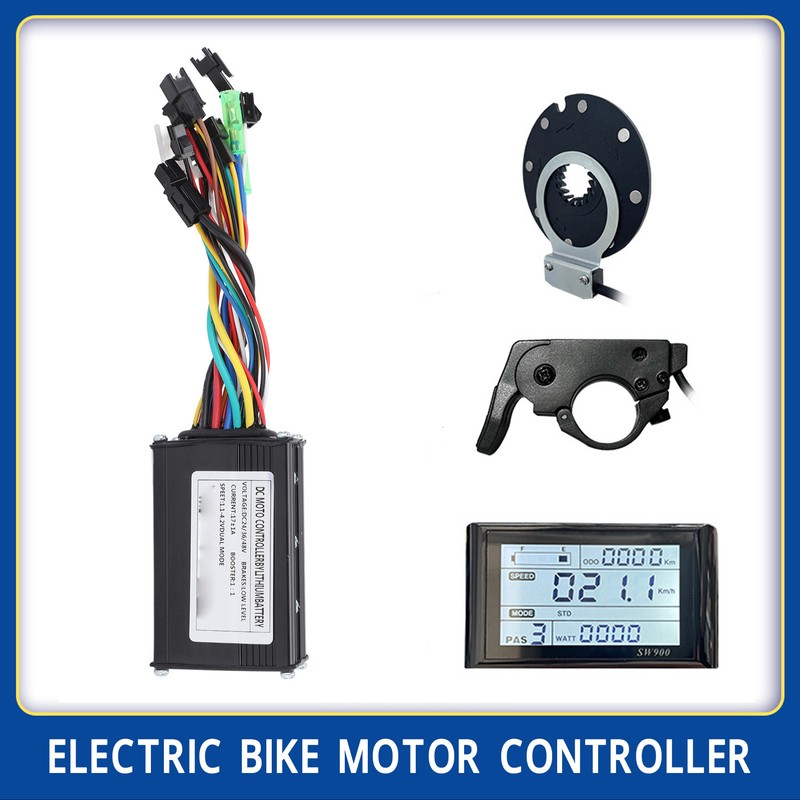 Electric Bike Conversion Kit 3 Mode 17A Controller SW900 Display