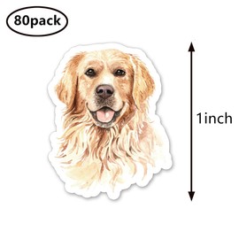 Golden Retriever Dog Stickers 1in for Scrapbooking, Arts, Craft, Kids DIY, Calendars Journals 80-Pack