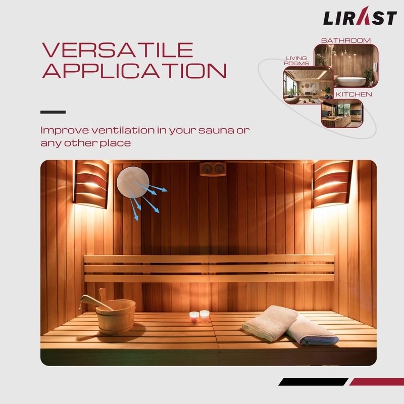 LIRAST 5 inch Resin Free Wood Diffuser - Round Sauna