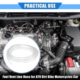 VekAuto Fuel Vent Line Hose, 0.2"x197" 5mm x 5m Gas Line Petrol Hose Tube Universal for ATV Dirt Bike Go Kart Durable Polyurethane Clear