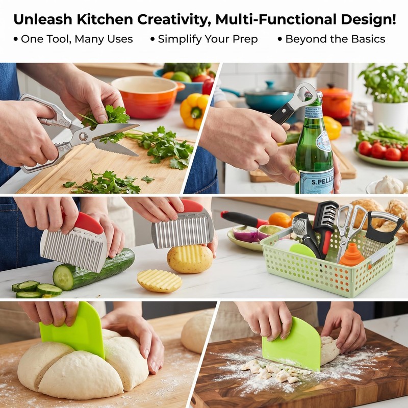 13-Piece Kitchen Gadget Set (Includes Storage Basket) — Features Kitchen