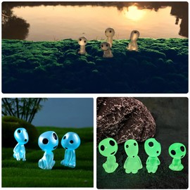 beyourchoi Aquarium Objects, Aquarium Objects, Aquarium Objects, Set of 10, Blue-Ray Miniature Furniture, Resin Decoration, Resin Luminous Tree, Elf Movie Character, Cute Doll Collection Gift,