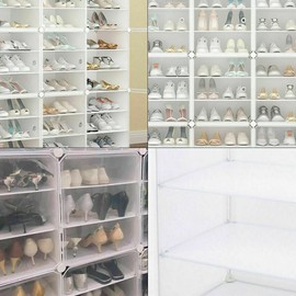 EnSyuSuMa 12 Tier Shoe Rack Organizer, White 96 Pairs DIY Shoe Storage Cabinets Stand, Durable Modular Shoes Organizer Expandable for Heels, Boots, Slippers, Toys, Towels, Hats, Dolls