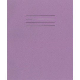 Rhino A5+ Exercise Books, 32 Page / 15mm Lined & Blank Alternate Pages Notebook, 10 Pack, 9 x 7 Writing Book, Office & School Stationery Supplies, Purple