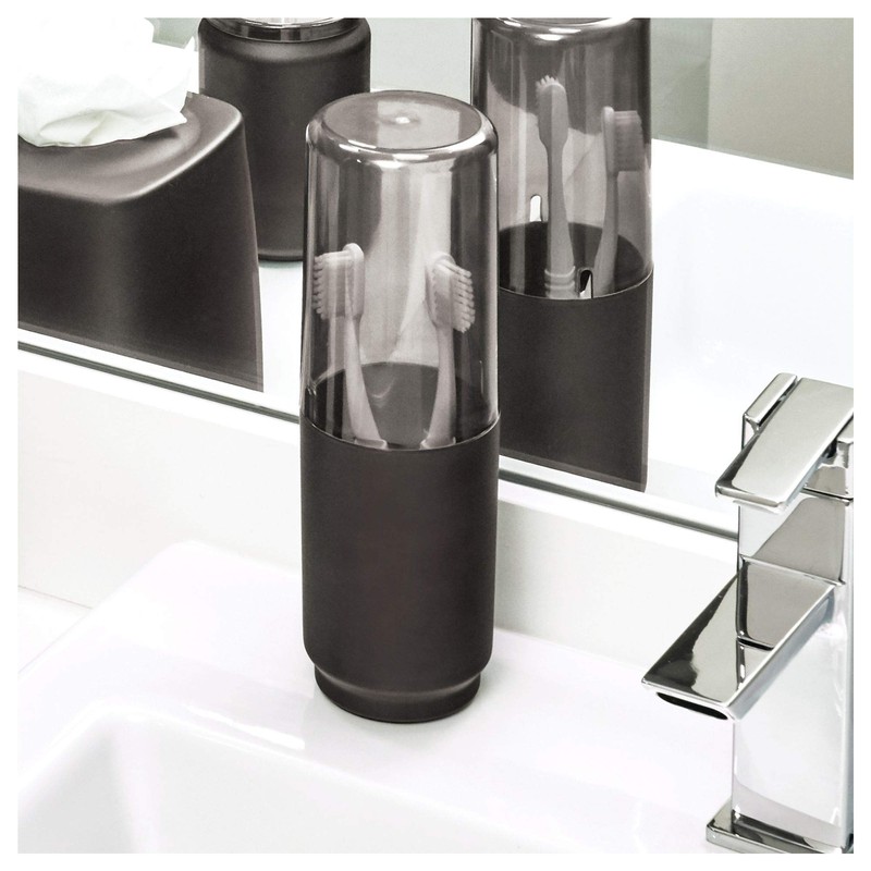 iDesign Austin Covered Holder, Holds Regular and Electric Toothbrushes