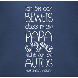 Shirtracer Baby Body Junge Mädchen - Sprüche - Ich bin der Beweis dass mein Papa nicht nur an Autos herumschraubt weiß - 1/3 Monate - Navy Blau - babymode witzig spruch dad bodys