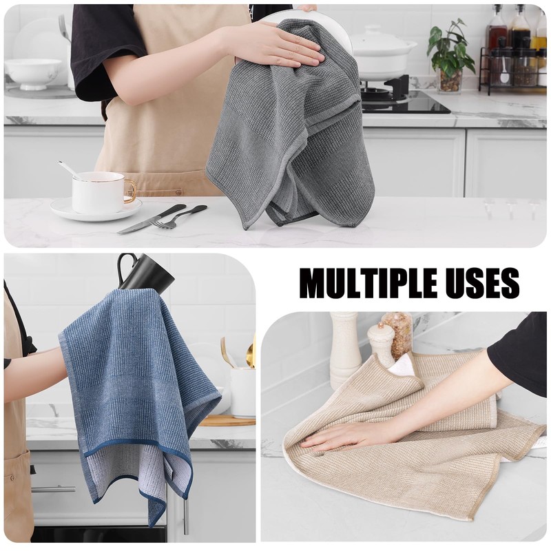 smiry Premium Kitchen Towels(18"x 28", 6 Pack), Large Cotton Dish
