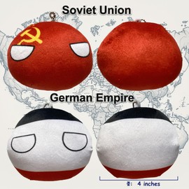 Raclove 6PC Countryballs Plushies - Soft & Educational National Character Toys. Your Collection of Countryball and Polandball Plushies. (41GE-SU-EG-RO-RE-RP)