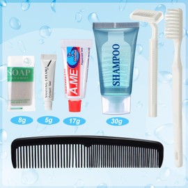 Ziliny 60 Set Travel Convenience Toiletry Kit Bulk Basic Toiletry Kits Travel Size Homeless Personal Hygiene Kit Homeless Care Package Supplies with Reusable Toiletry Bag for Men Charity