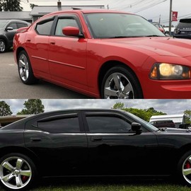 Smoke Tinted Window Visors Vent Sun Shade Rain Wind Guards Compatible with Dodge Charger 2006-2010