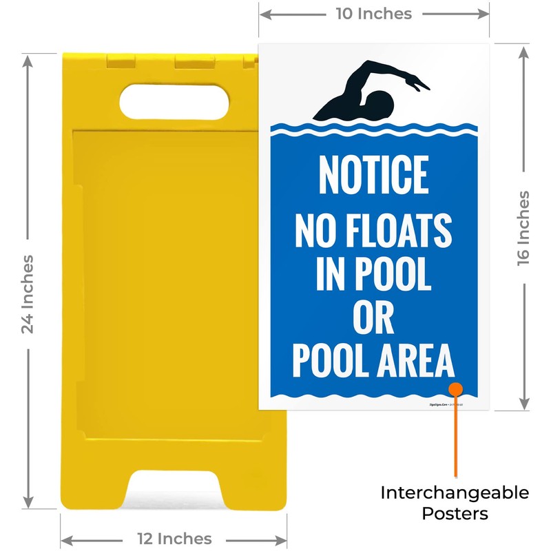 Notice No Floats in Pool Or Pool Area Folding Floor