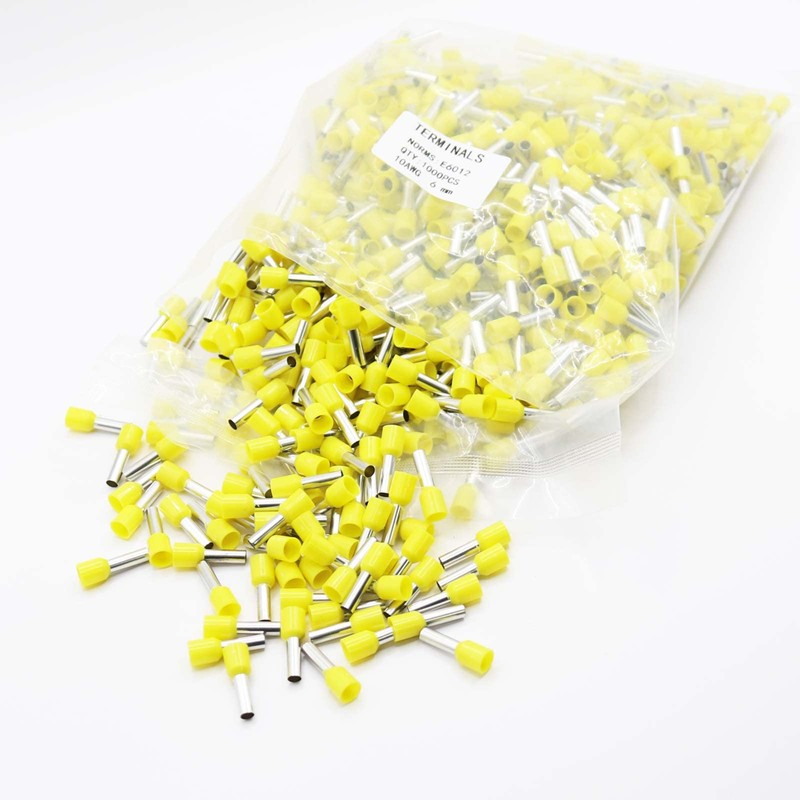Fidioto 1000pcs Wire Ferrules Terminals Kit, AWG 10 Terminal Connector