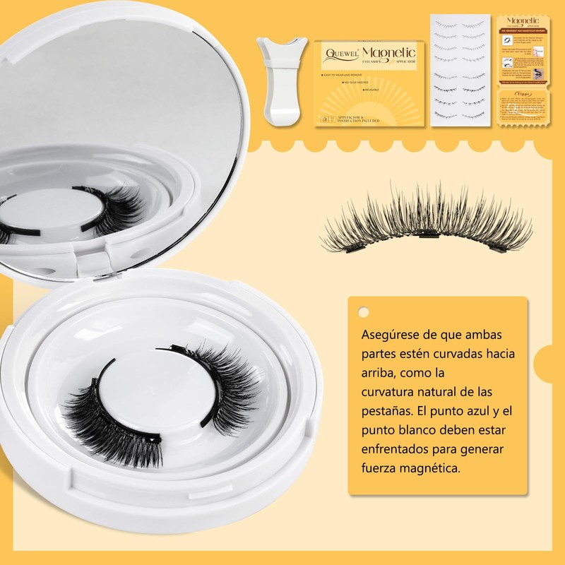 Langanhaltende magnetische Kunstwimpern, Magnetwimpern mit Applikator anwendbar, natürlicher Magnetwimpern-Look, kein