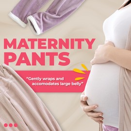 T.Y.ryanryan Women’s Maternity Pants Adjustable and Comfortable Stretch Fit for All Stages of Pregnancy (Large, Pink)