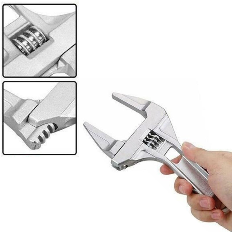 Adjustable Spanner Wrench, Wide Opening Jaws Spanner, Heavy Duty Aluminum