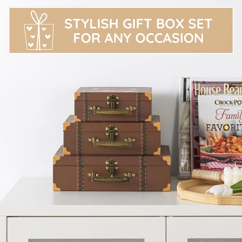 SLPR Paperboard Suitcases (Set of 3, Travel) | Decorative Boxes