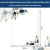 60 Sheets Floral Stationery Letterhead Paper White Blue Flower Letter